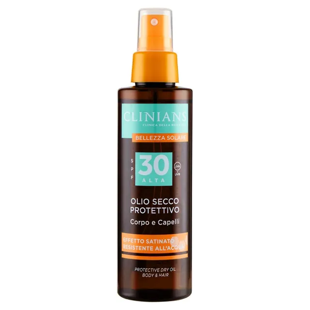 clinians-olio-secco-protettivo-corpo-e-capelli-spf30-150ml image 1