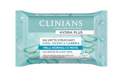 clinians-hydra-plus-salviette-struccanti-aloe-vera-25pz-x-6-pezzi image 3