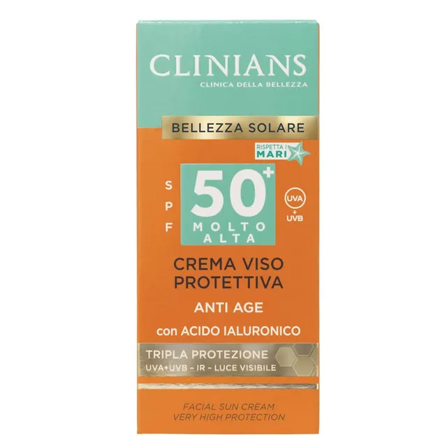 clinians-crema-solare-viso-anti-age-spf50-50ml-con-peptide-e-vitamina-e image 1