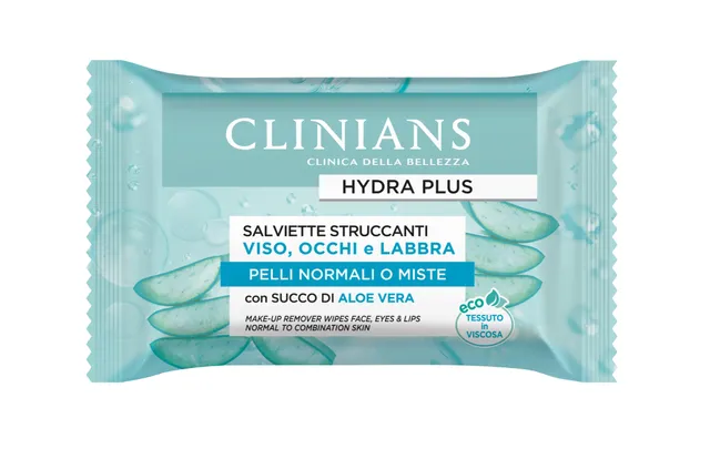 clinians-hydra-plus-salviette-struccanti-aloe-vera-25pz-x-6-pezzi image 1