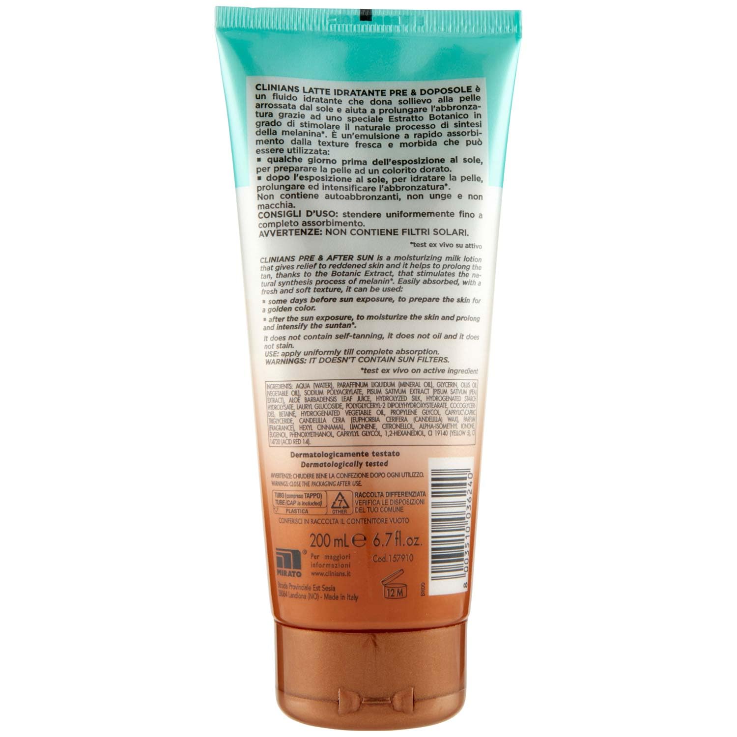 clinians-latte-idratante-pre-dopo-sole-attivatore-di-melatonina-200-ml image 3